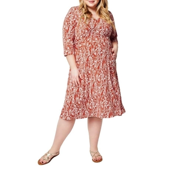 Leota Eliza Dress in Warped Zebra Chili Plus Size 2X - Picture 1 of 11